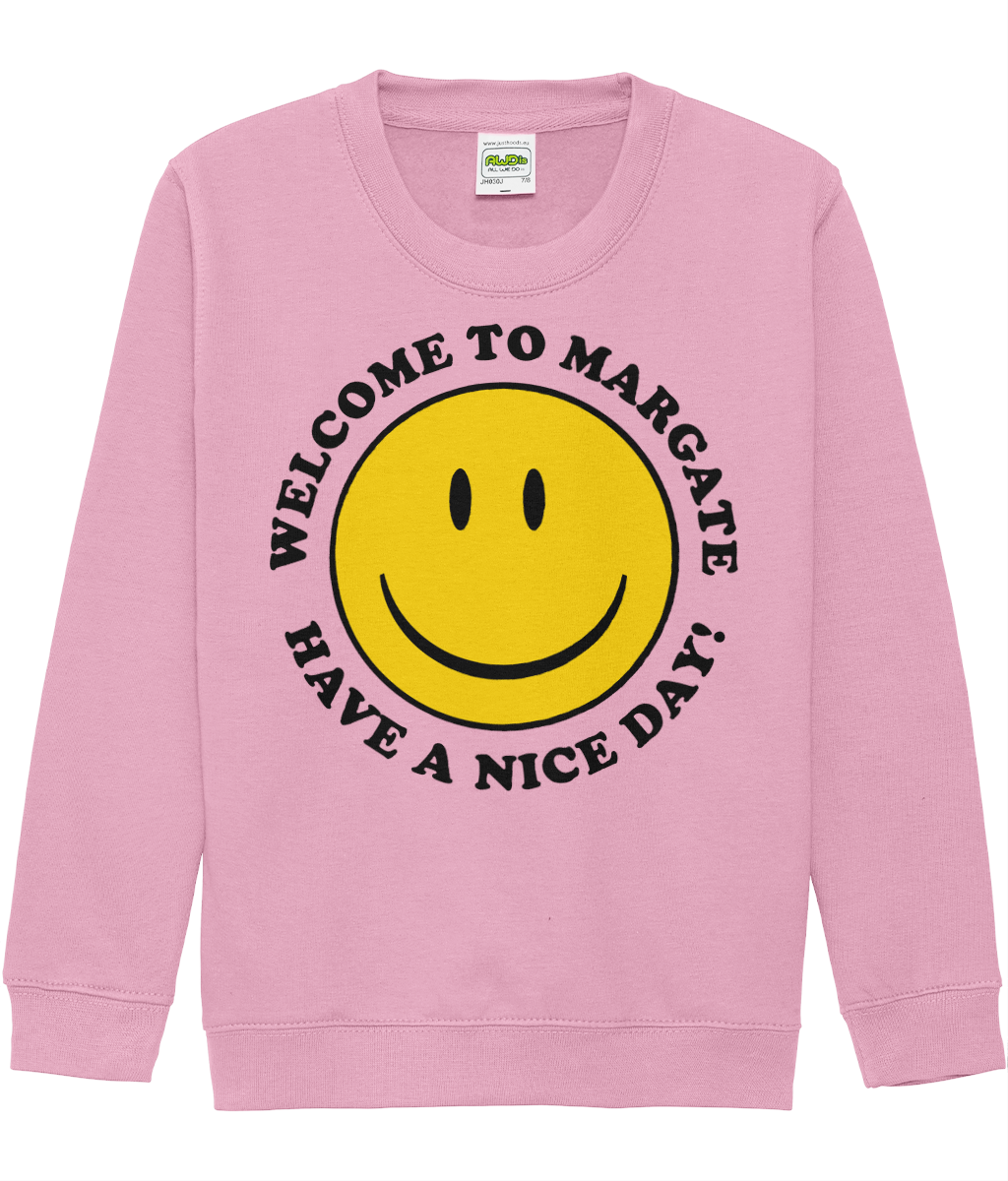 Kids Have A Nice Day Sweatshirt Pink