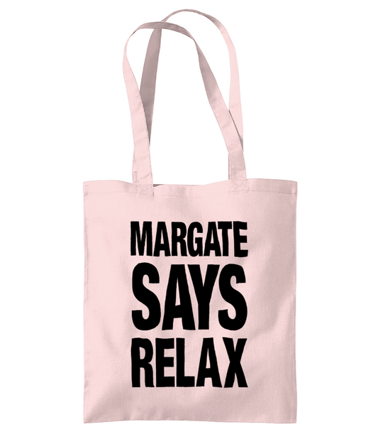 Margate Says Relax Tote Bag Pastel Pink
