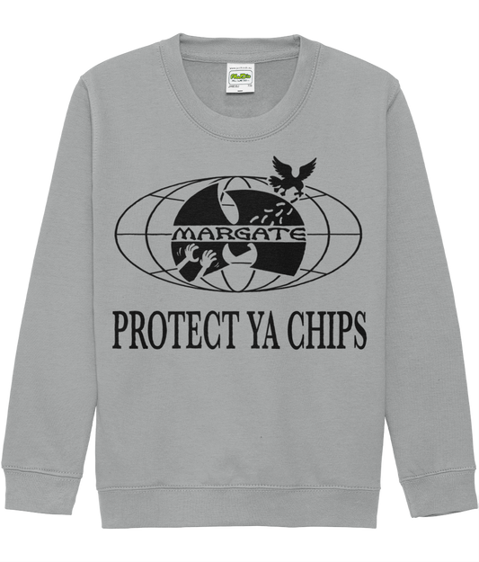 Kids Protect Ya Chips Sweatshirt Grey
