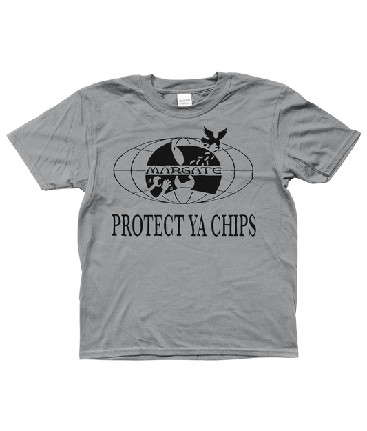 Kids Protect Ya Chips T-Shirt Grey