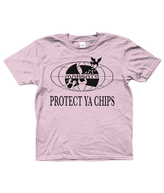 Kids Protect Ya Chips T-Shirt Pink
