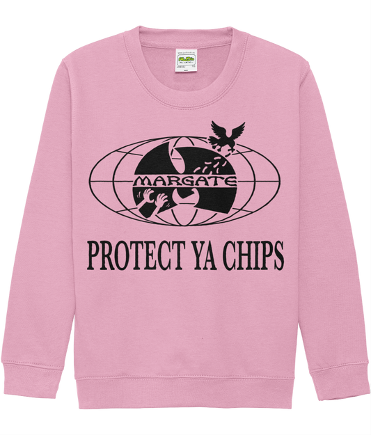 Kids Protect Ya Chips Sweatshirt Pink