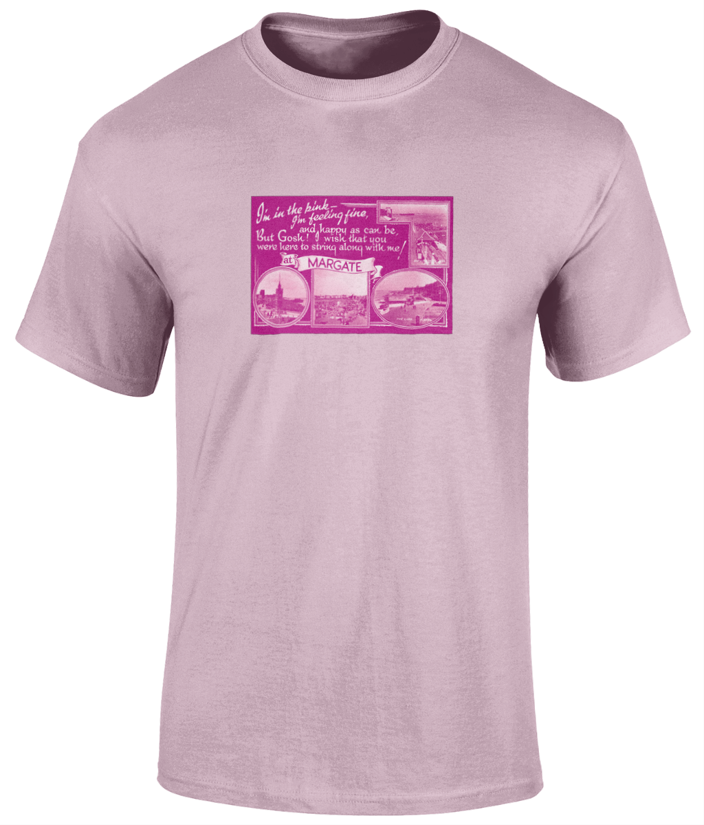 Retro Postcard T-Shirt Pink