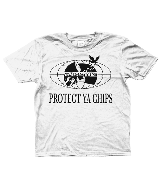Kids Protect Ya Chips T-Shirt White