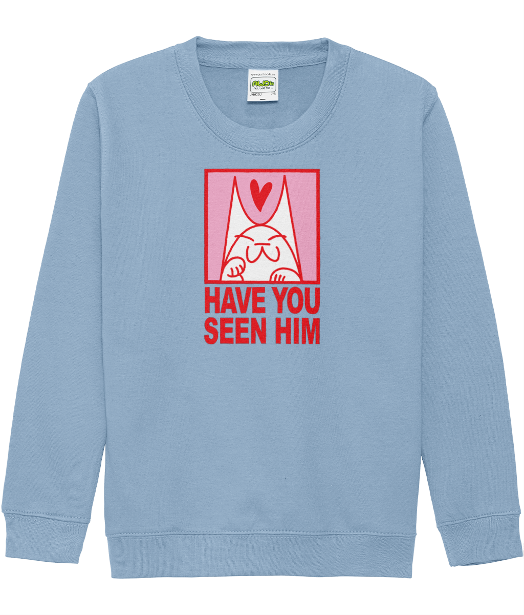 Kids Cat Neil Sweatshirt Light Blue