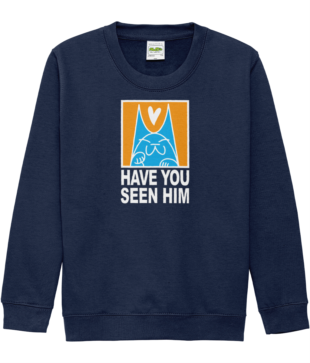 Kids Cat Neil Sweatshirt Navy Blue