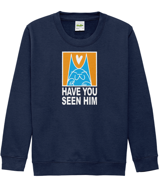 Kids Cat Neil Sweatshirt Navy Blue