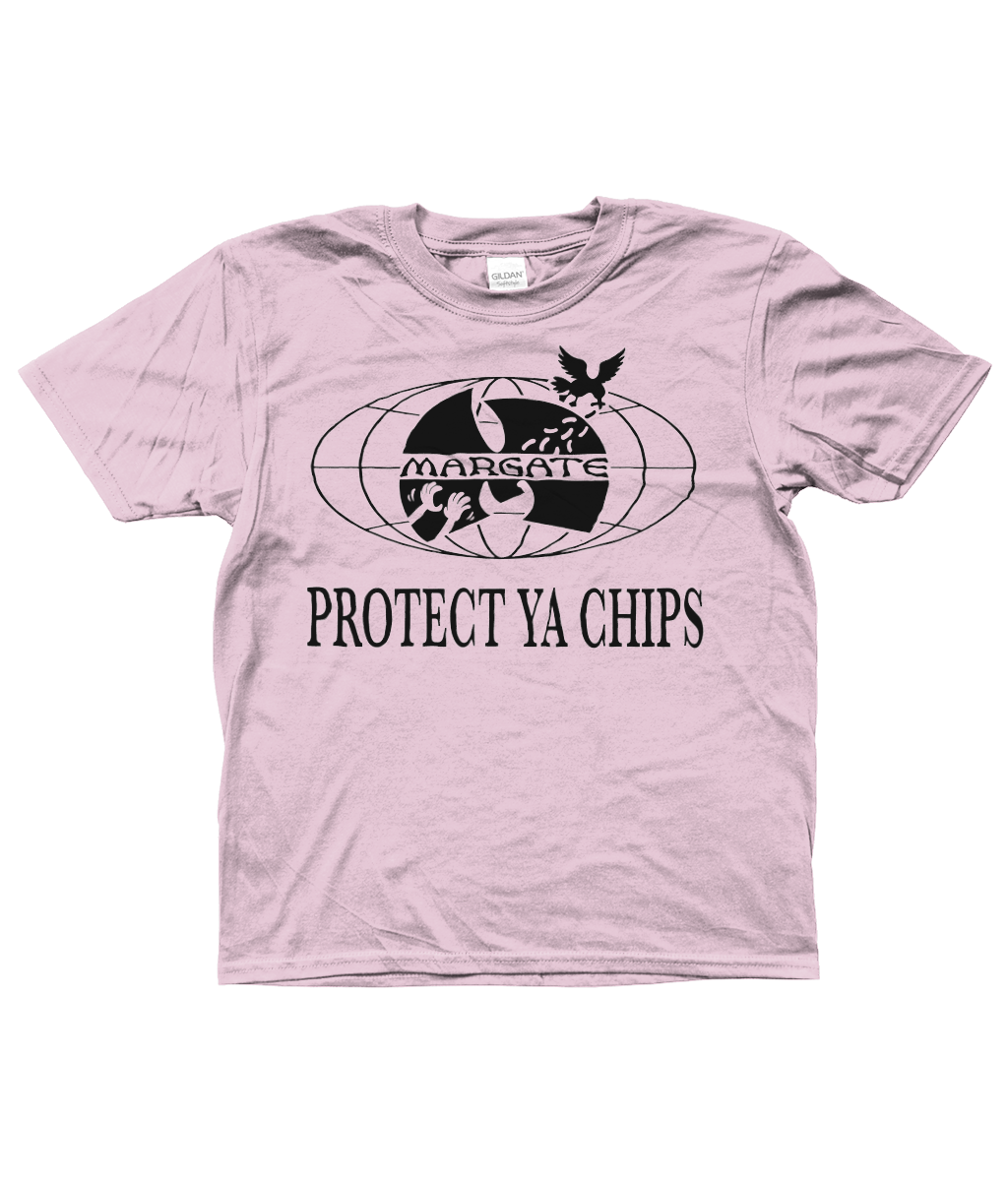 Kids Protect Ya Chips T-Shirt Pink