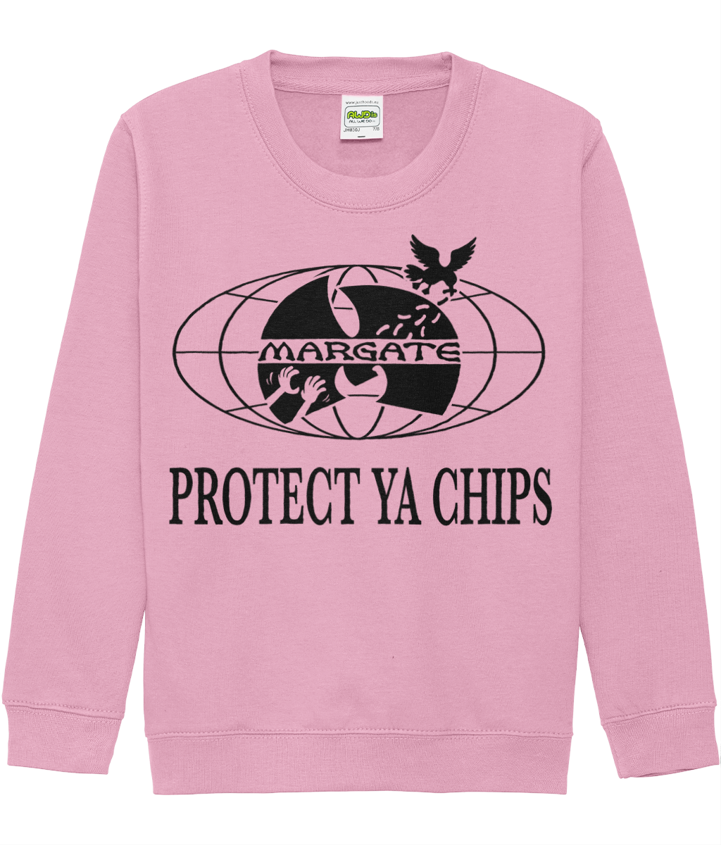 Kids Protect Ya Chips Sweatshirt Pink