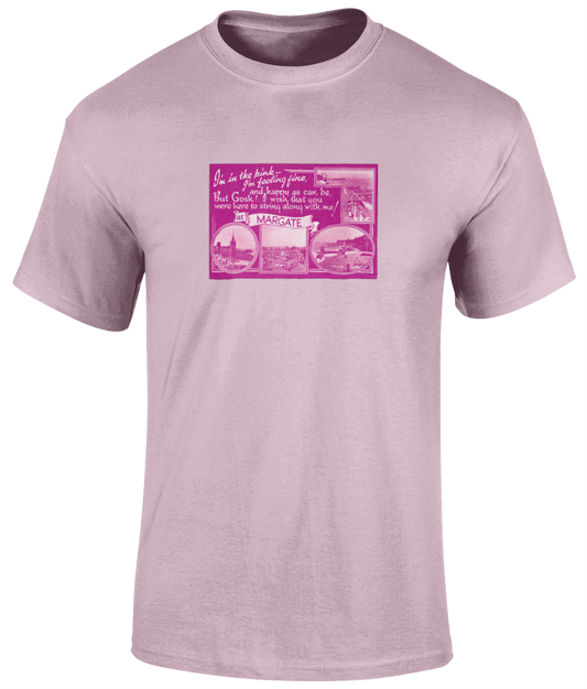 Retro Postcard T-Shirt Pink